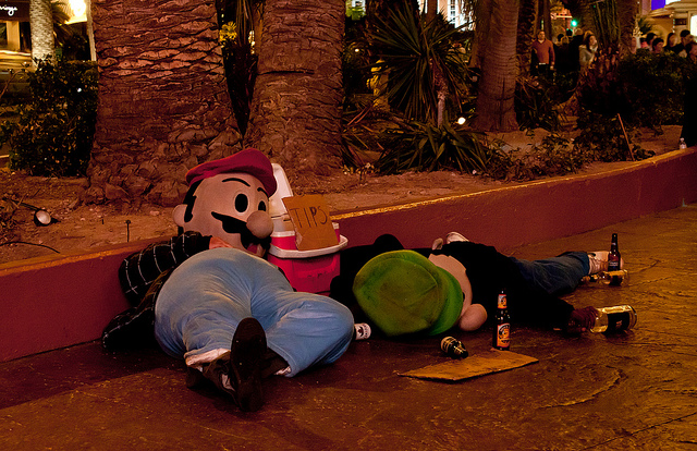 Photo de Luigi et Mario saoul